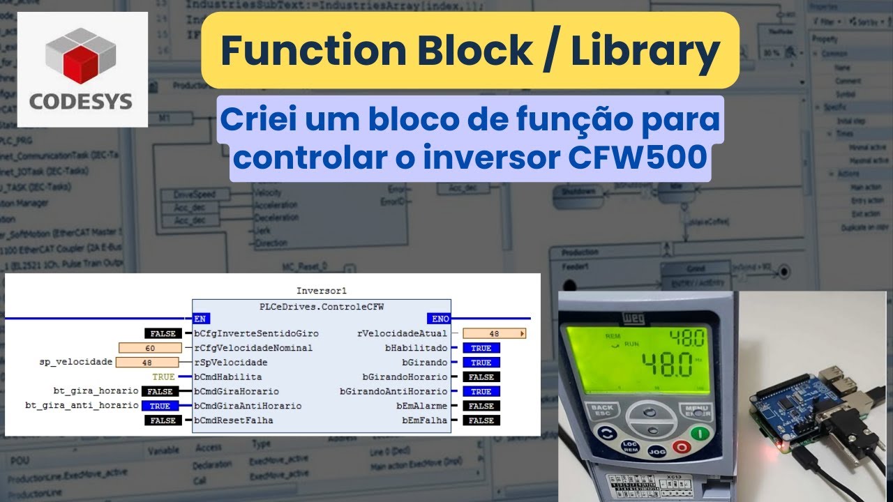 Codesys [015] - Criei um Bloco de Função para controlar o CFW500