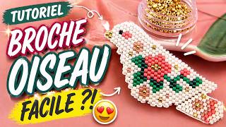 Broche Oiseau en Perles Miyuki (Tutoriel Brick Stitch Facile)