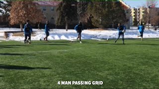 Four Man Square Grid Quick Hands Passing Drill: RugbyTown CROSSOVER Academy Week 1 01-27-21