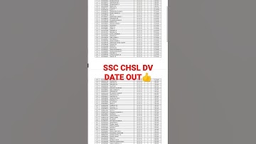 SSC CHSL DV DATE OUT // SSC CHSL REPORTING TIME AND DATE OUT