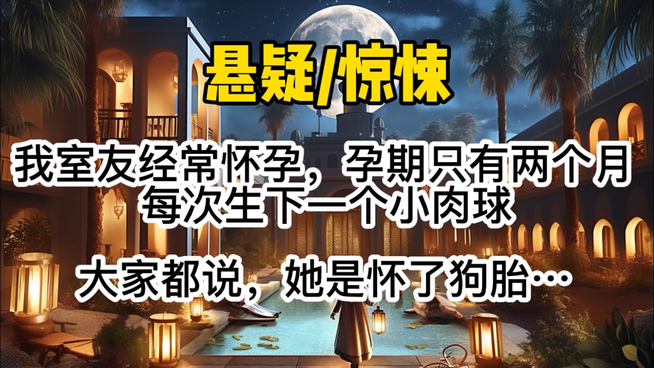 我室友经常怀孕，孕期只有两个月。每次生下一个小肉球。大家都说，她是怀了狗胎。还有人迷信，说把这肉球煲汤。喝下去能滋补身体，驻容养颜……