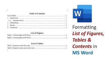 How to insert a list of tables or figures in Word