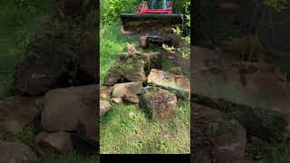 The RK 55 harvesting rocks to use for backfill on the barn. #appalachia #ruralking #construction
