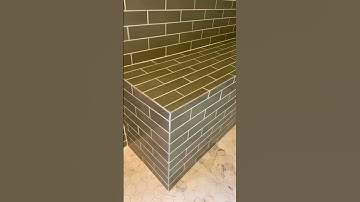 Miter bench and miter soap niche  #interiordesign #tiles #showerthoughts #fyp #construction
