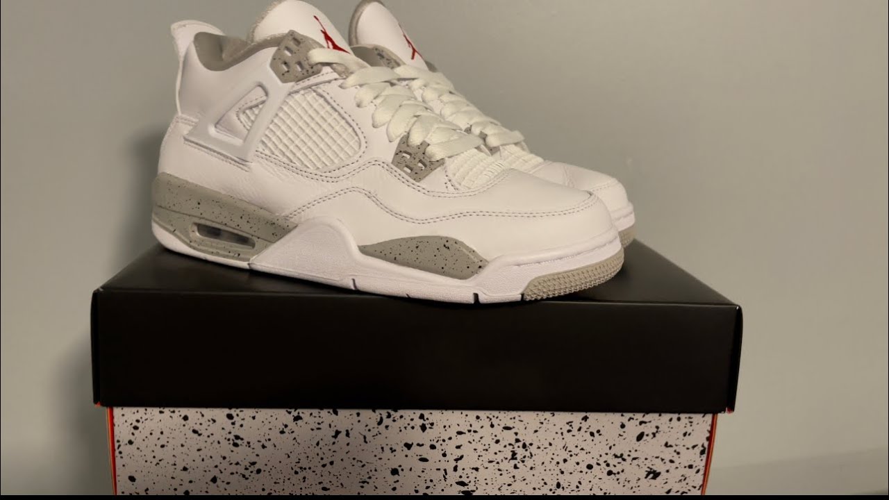 Unboxing Air Jordan 4 Retro GS White 