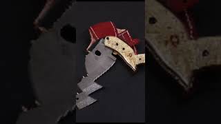 DAMASCUS STEEL LINER LOCK FOLDING KNIFE.