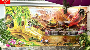 Tranh 3D Dán Ngoài Trời Siêu Bền Màu, Chịu Được Thời Tiết Nắng Mưa Khắc Nghiệt