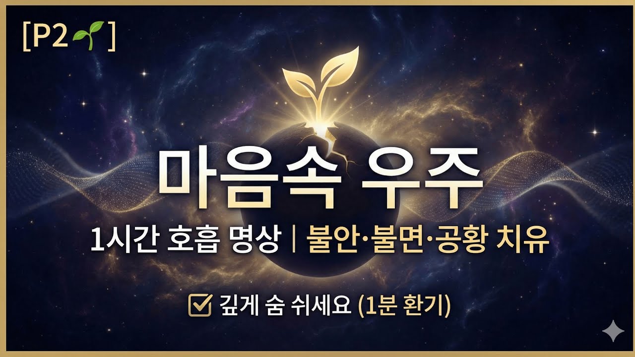 [P2 🌱] 마음속 우주 | 불안한 마음이 싹 사라지는 1시간 (호흡 명상/수면)