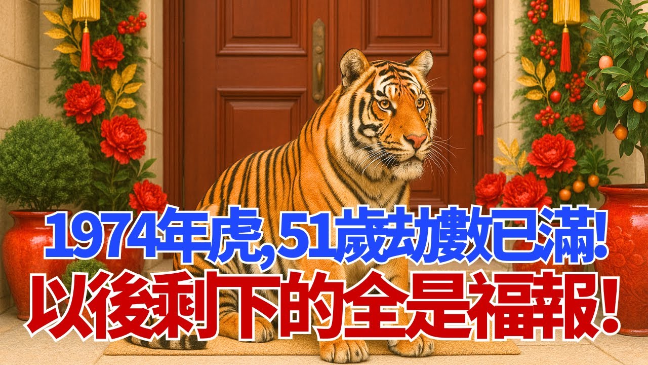為什麼1974年的虎，這輩子受了這麼多苦？因為你是來「渡劫」的！51歲劫數已滿，剩下的全是福報！#1974屬虎 #屬虎運勢 #生肖虎 #生肖虎運勢 #轉運 #甲寅虎 #渡劫 #福報 #財運 #大溪水命