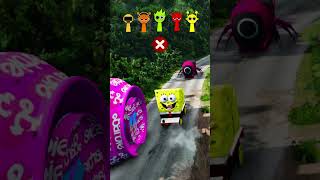 GummyBear va Spiderman vs Ironman vs barbie vs McQueen vs bollard vs yashl350 #automobile #beamngrao