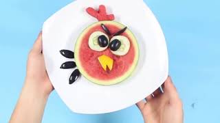 Angry Birds de melancia - Receita Heróis da Fruta - Lanches divertidos e saudáveis para crianças screenshot 2
