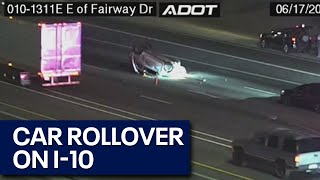 Car rollover near Phoenix on I-10