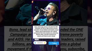 Bono Lead Singer Of U2 Cofounded The One Cdanaign And Red To Fight Extreme Povertyamerica love