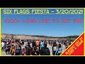 HUGE Spring Break 2021 Crowd - Six Flags Fiesta Busiest Day Ever -Over 1000 in line_4K