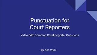 048 Common Court Reporter Questions Guide
