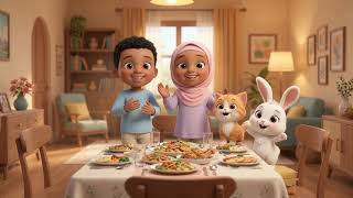Bismillah Before We Eat 🍽️ | Islamic Song for Kids | Muslim Kids Songs | NoorKids