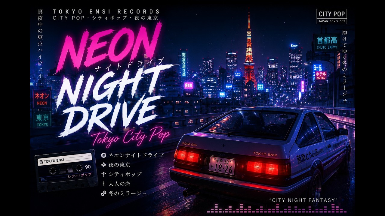 ネオンナイトドライブ 🌃 | Tokyo City Pop 80s Vibes | Ensi Tokyo