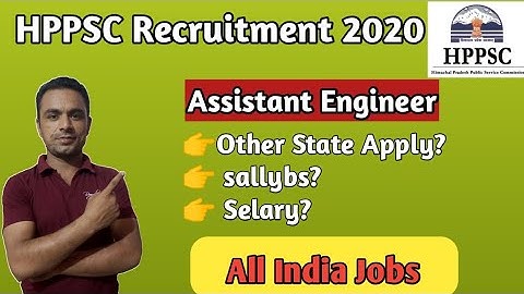 HPPSC Assistant Engineer Recruitment 2020|HPPSC Assistant Engineer Vacancy 2020|HPPSC Asst Engineer
