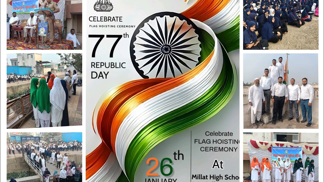 Millat High School & Jr. College Mehrun Jalgaon, proudly celebrated 77th Republic day 