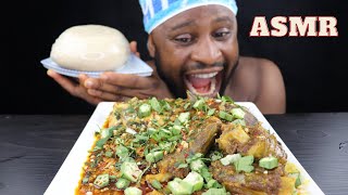 Mukbang Asmr Oxtail OKRO soup \& Pounded Yam. I am living in Darkness in Nigeria!