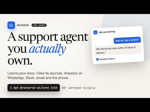 Recourse: open source self-hosted AI customer support agent (WhatsApp, Slack, email, phone)