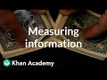 Measuring information | Journey into information theory | Computer Science | Khan Academy