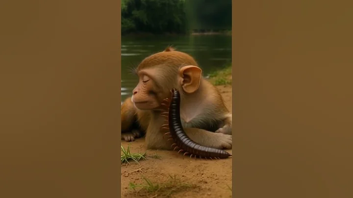 “A millipede went into the monkey’s ear.” #viral #monkey #shortvideos