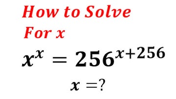 How to Solve This Nice Algebra Math Problem | x^x = 256^x+256 | Solve for x