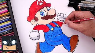 how to draw super mario draw color tutorial step by step