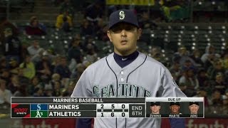 SEA@OAK: Iwakuma strikes out Alonso, side in the 6th