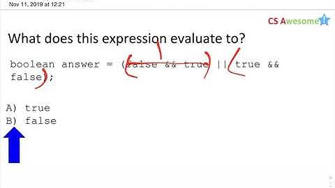 Boolean Expression Tracing (Unit 3 APCS A - 2019-2020)