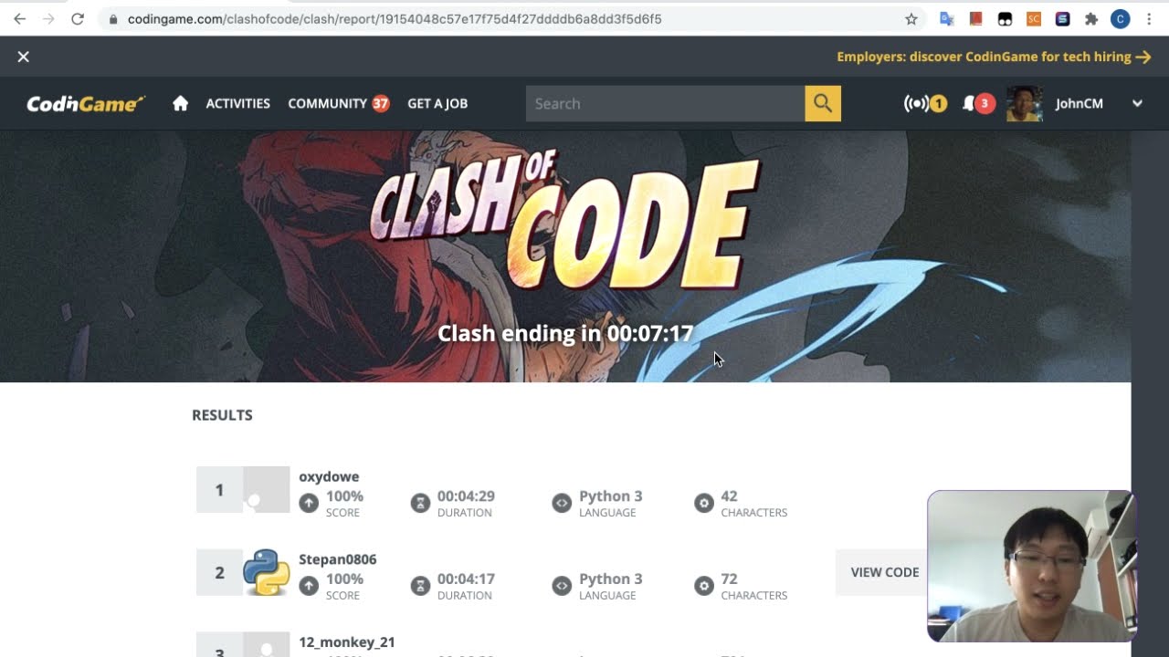 CodinGame | My fastest CodinGame puzzle solving ever! Ending with a tough ASCII puzzle.