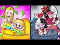 Paper Dolls Dress Up - Rich Rainbow Rapunzel vs Poor Cruella Family - Barbie Story &amp; Crafts