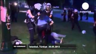 TOMA'dan Göstericiye Sert Müdahale İstanbul, Taksim Gezi Parkı Eylemi #baküseninlegezi