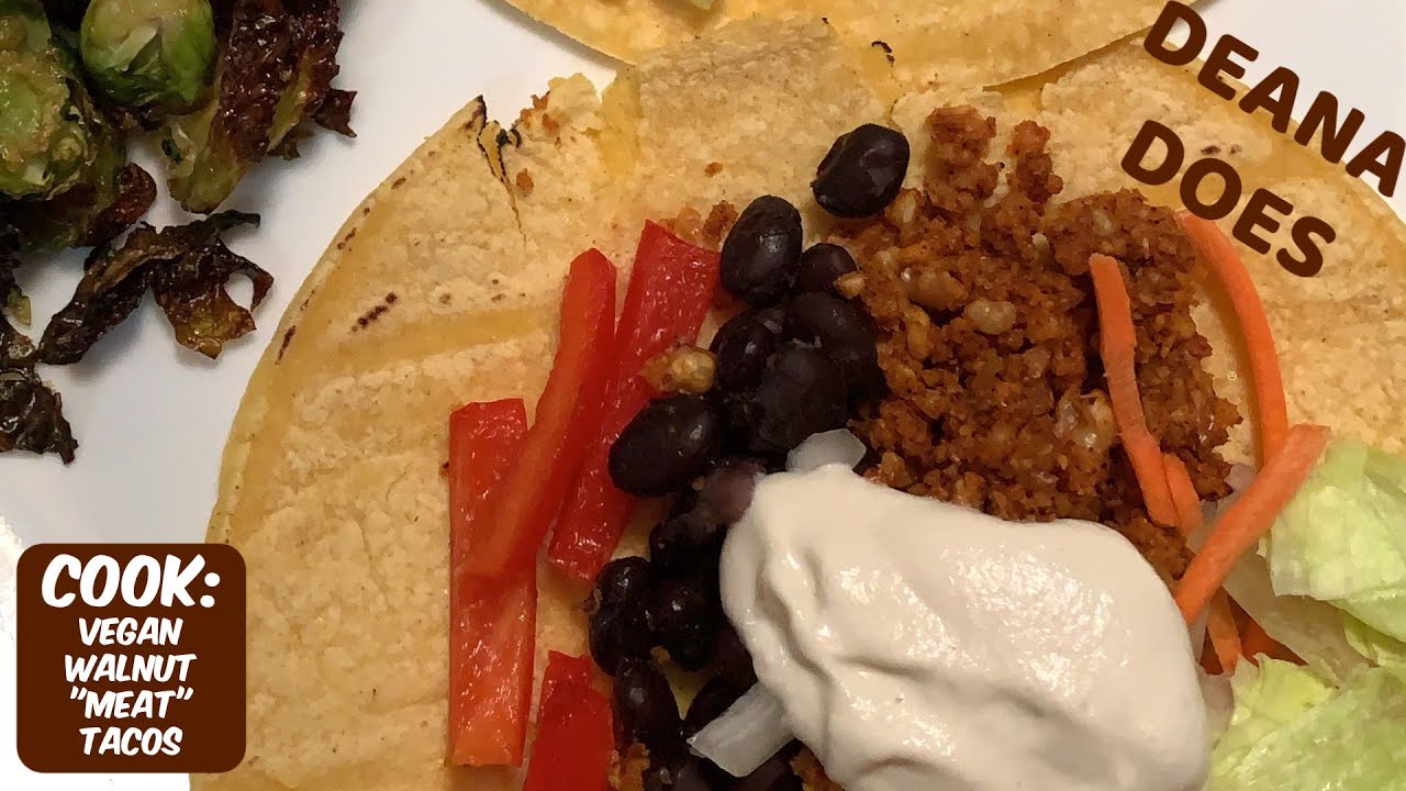 vegan walnut "meat" tacos - YouTube