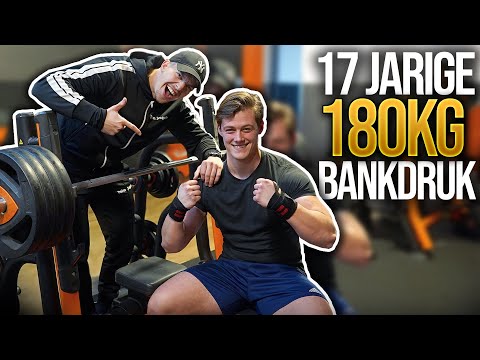 17 JARIGE BANKDRUKT 180KG & DOET ???KG SHOULDER PRESS!