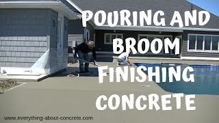How To Pour Concrete Around A Pool With Broom Texture Finish