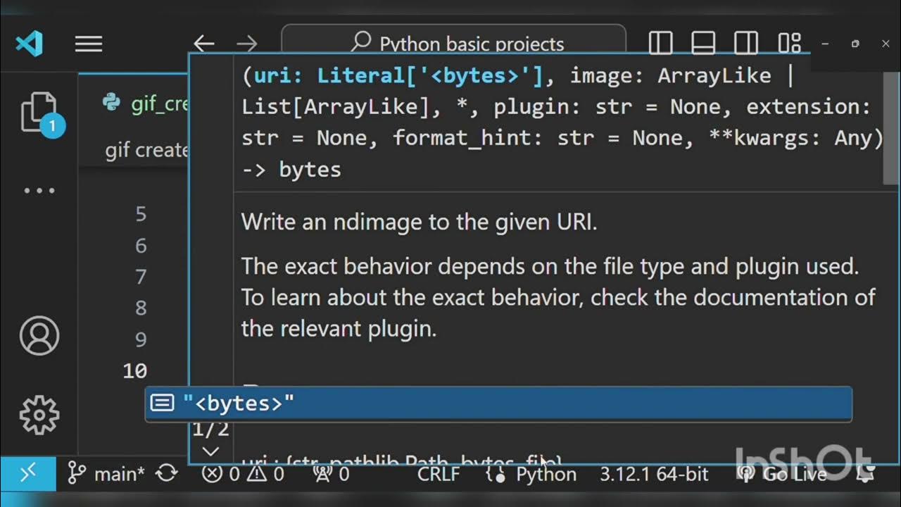 gif creator using imageio in python - YouTube