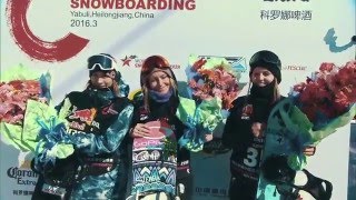 Corona World Championships of Snowboarding 2016 - Womens Slopestyle Final Highlights
http://www.worldsnowboardtour.com Corona World Championships of Snowboarding 2016 - Womens Slopestyle Final Highlights