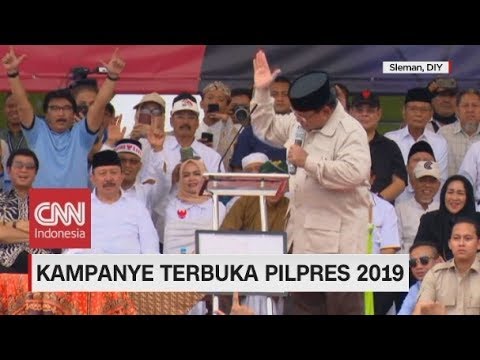 Aksi Prabowo Gebrak-gebrak Meja Saat Kampanye Terbuka di Sleman