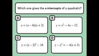 Quadratics & X-Intercepts — SAT Math Facts & Formulas Quiz (27)