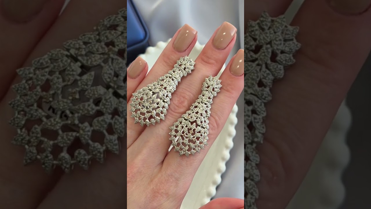 Telegram +79038171153 💎Серьги Бриллианты 2.00к Серебро родированное цена 64900 ₽ размер 46×23 мм