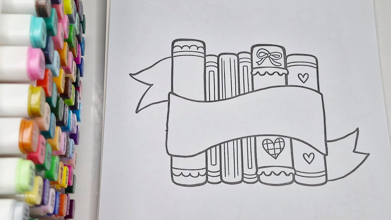 Cozy Book Coloring ASMR 📚✨ | Relaxing Cute Coloring for Stress Relief & Sleep | QAMAR