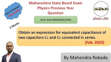 Obtain an expression for equivalent capacitance of two capacitors C1 and C2 connected in series