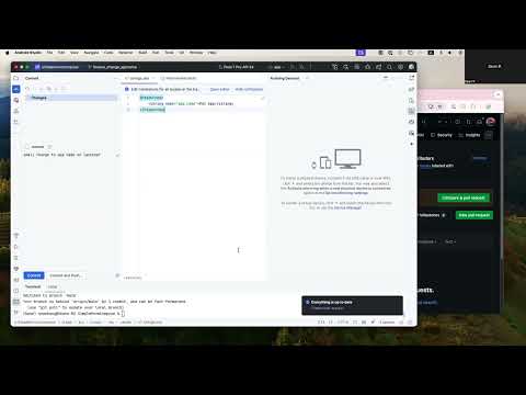 The Pull Request (PR) process through Android Studio and the web site