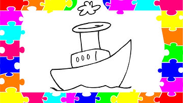 බෝට්ටුවක් පාට කරමු | How to Draw and Color a boat for children - Sha Draw Kids