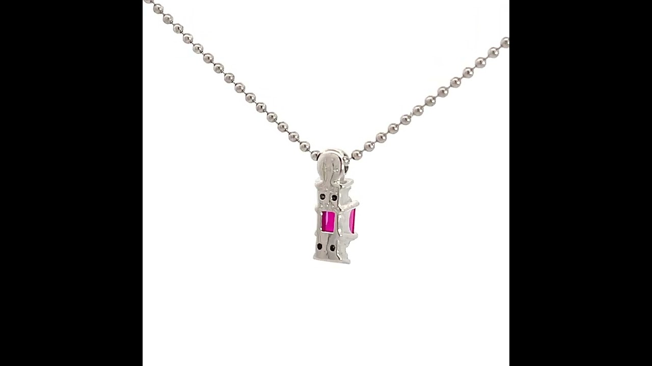 CRESCENT VERT Kyocera Ruby Necklace Diamond Pt950 Pt850 CRESCENT