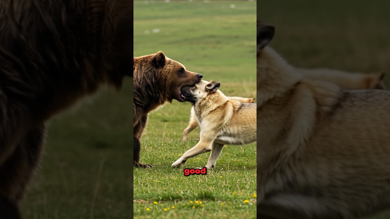 Kangal Dog Tries To Protect His Flock Of Sheep Against A Brown Bear!