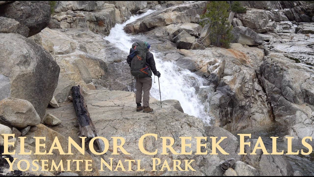Lake Eleanor Falls (4K) SHUTDOWN! Winter Backpacking Yosemite National Park California