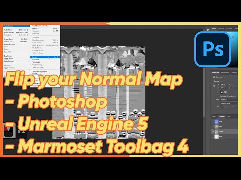 Flip your Normal Map in Photoshop, Unreal Engine 5 and Marmoset Toolbag 4